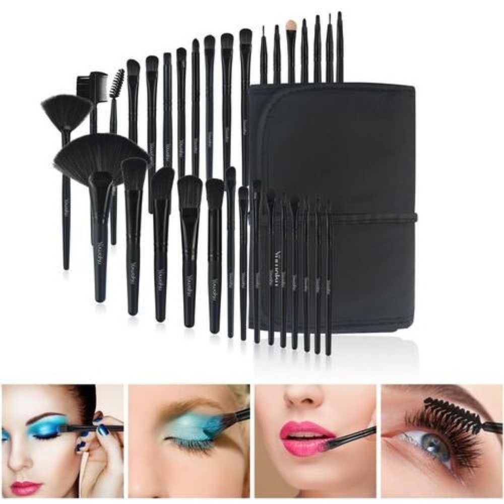 32 professional makeup brush set, facial eye shadow eyeliner foundation blush +